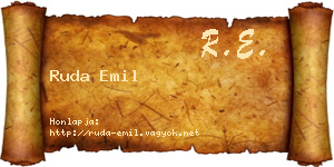 Ruda Emil névjegykártya